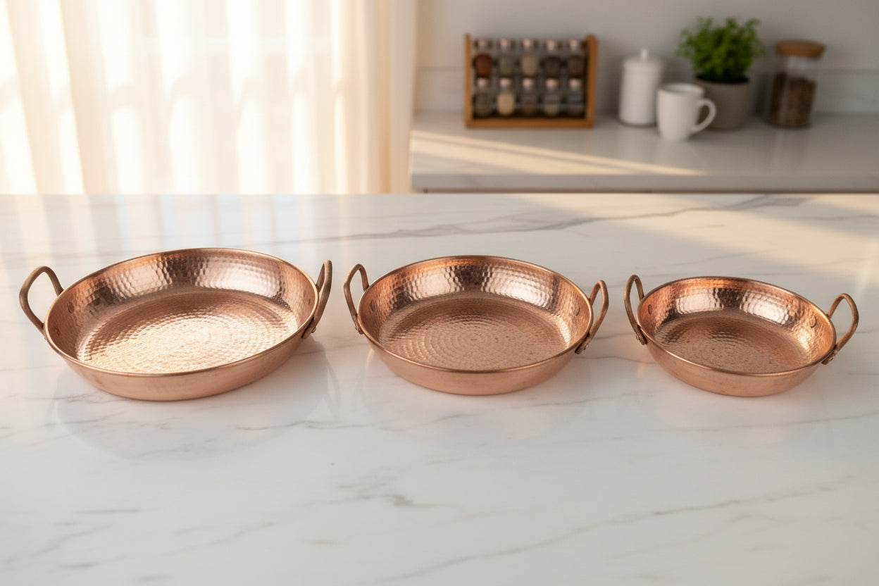 Set of 3 Copper Casserole´s