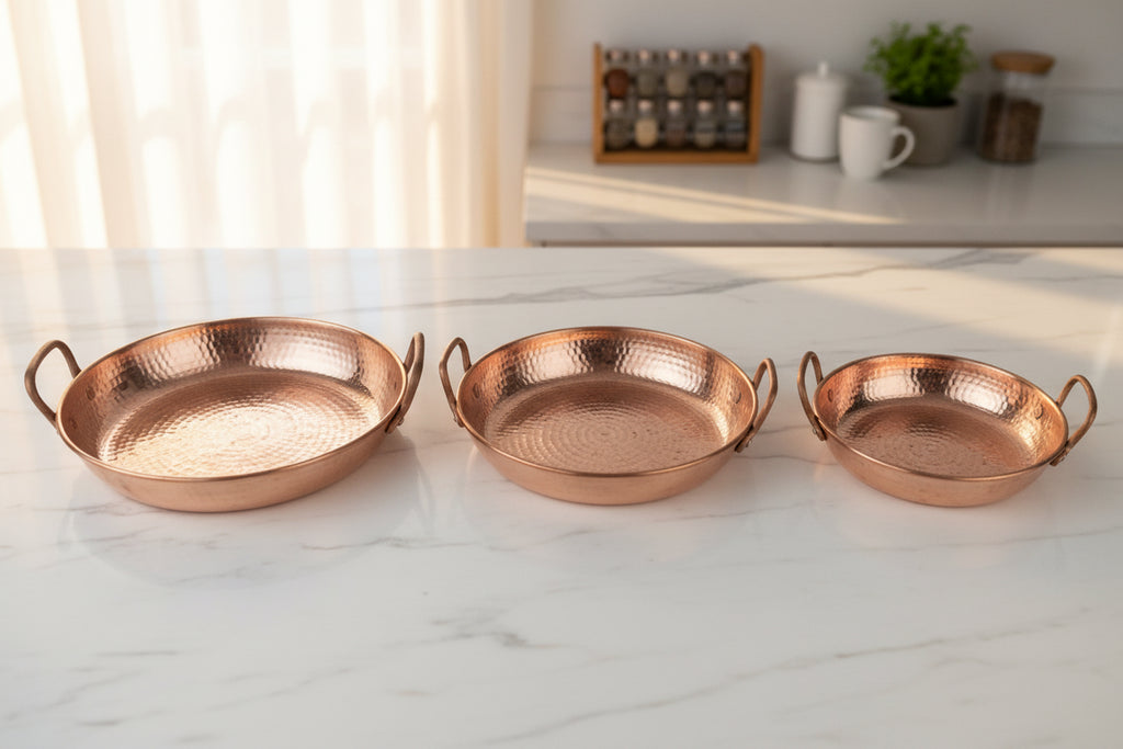Set of 3 Copper Casserole´s