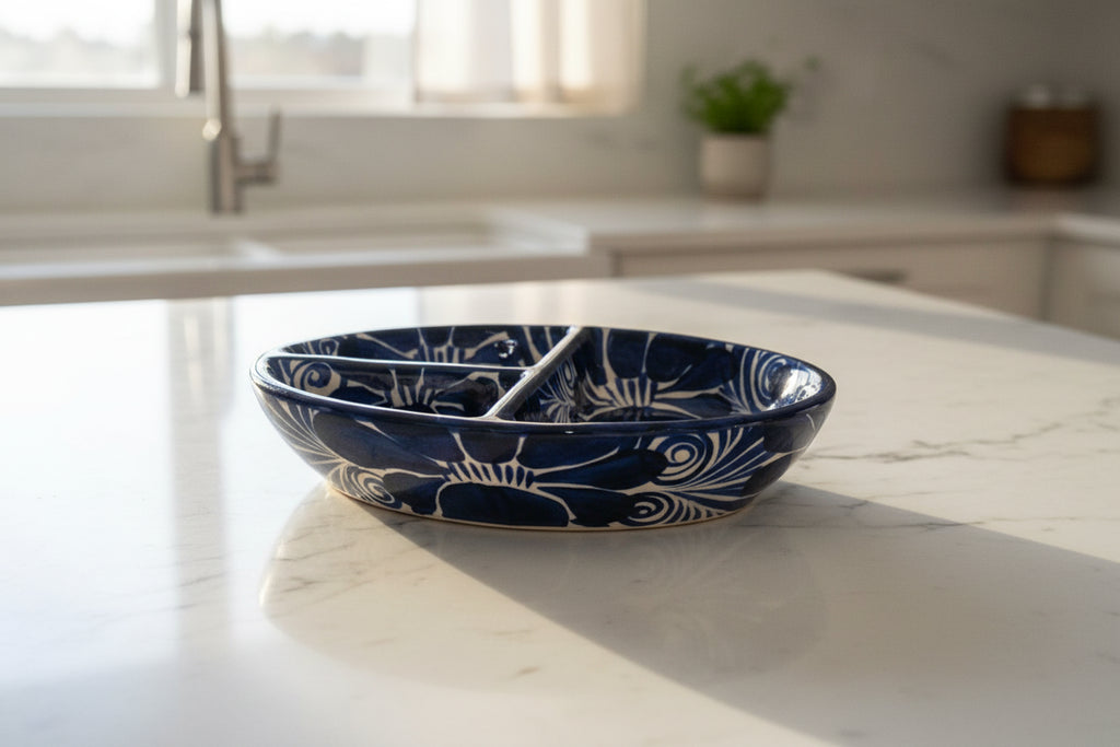 Ceramic sauce container 3 spaces