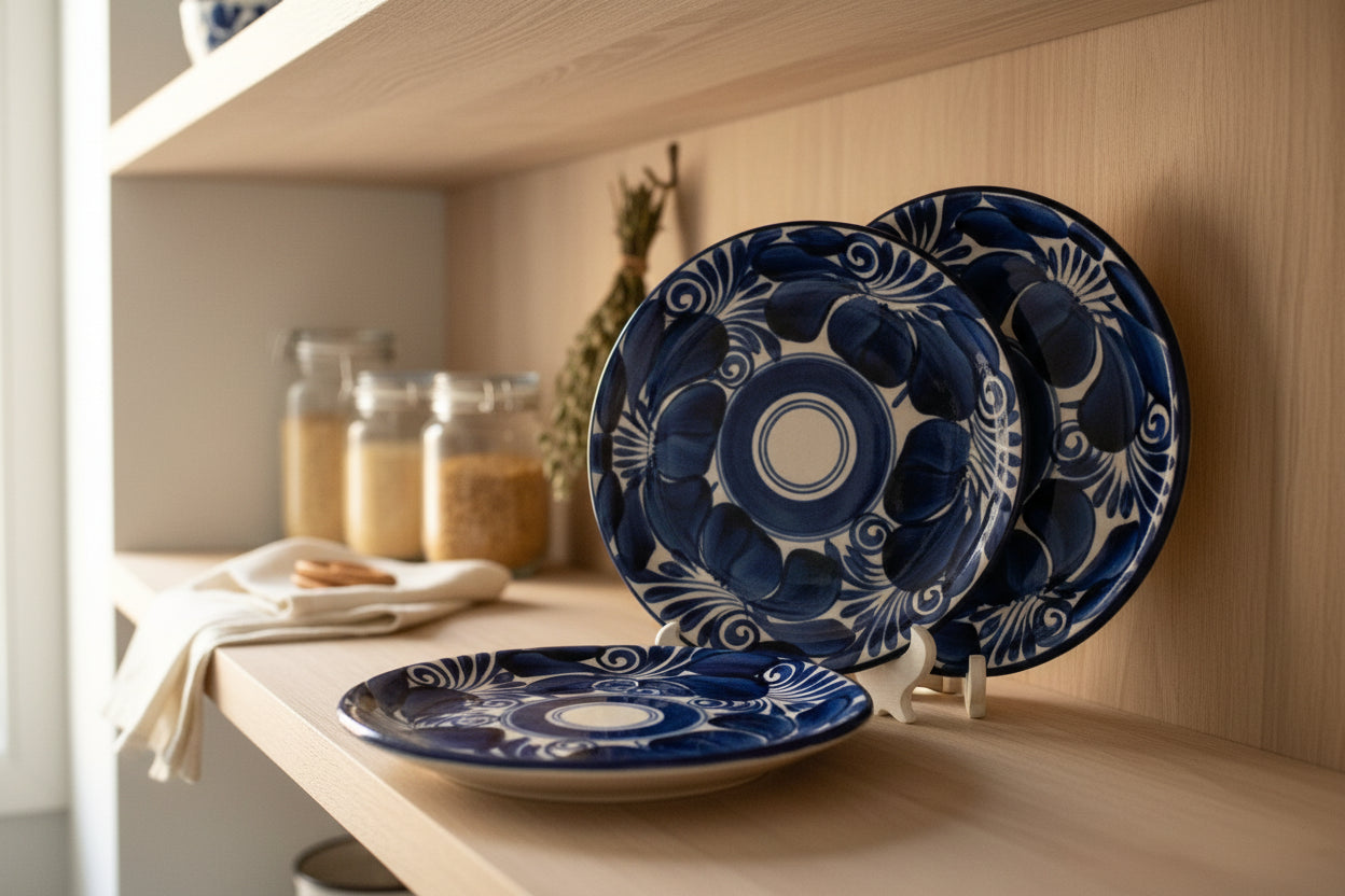 Set of 4 Classic ceramic flat dishes