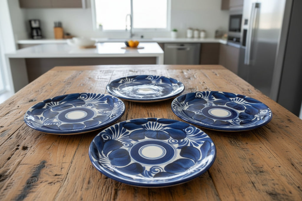 Set of 4 Classic ceramic flat dishes