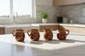 Set of 4 almond clay cups LIGHTER STYLE