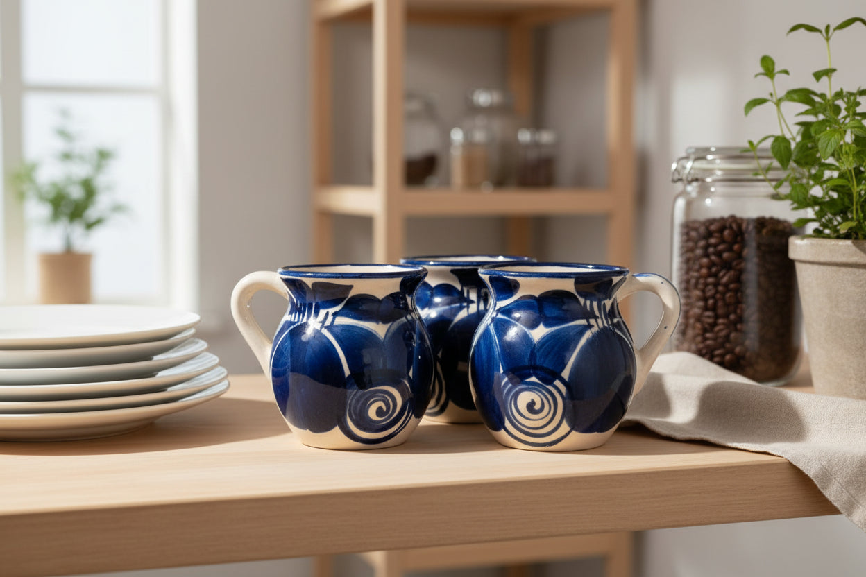 SET of 4 cups TALAVERA STYLE
