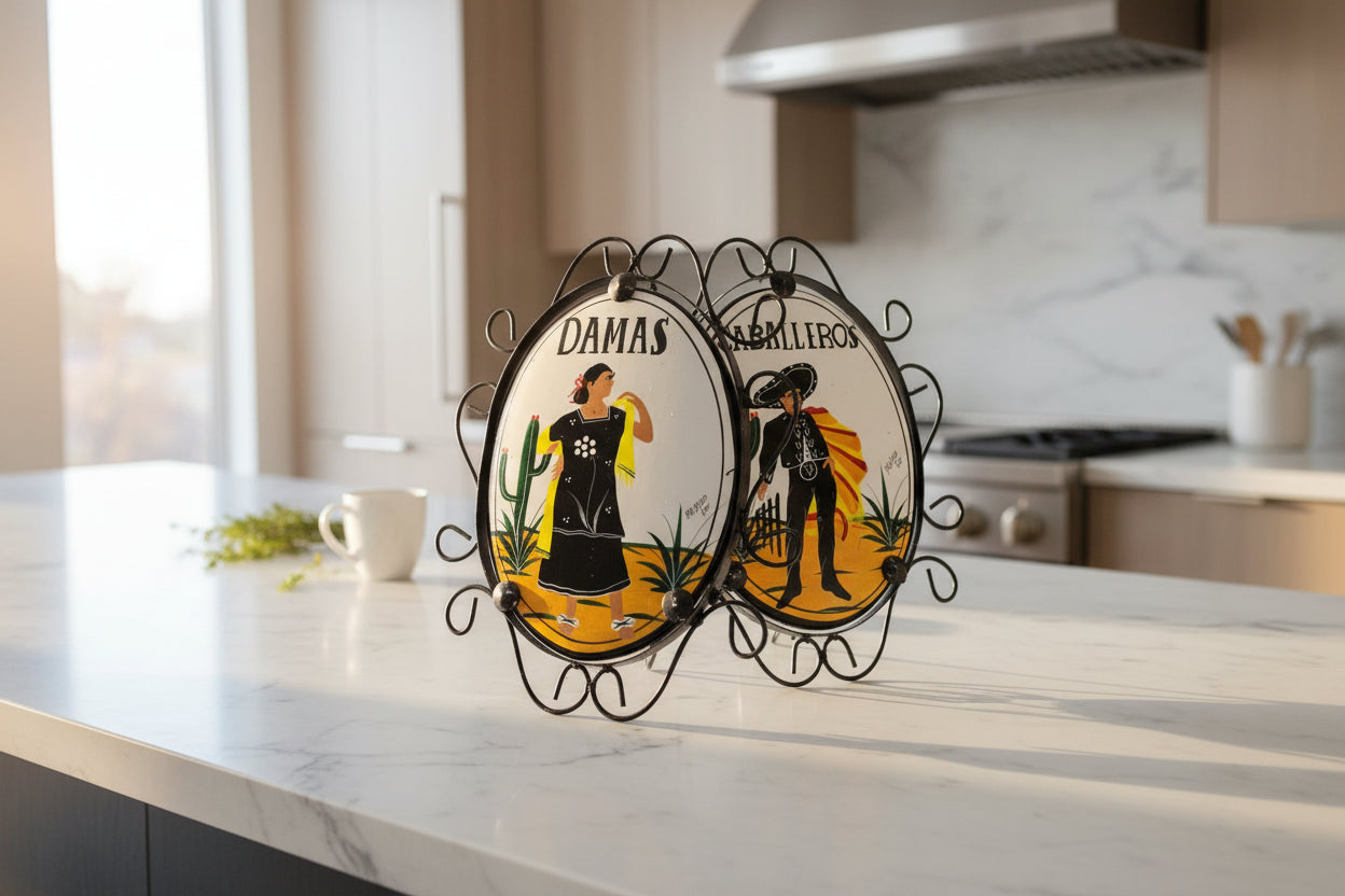 Letrero caballeros ceramica