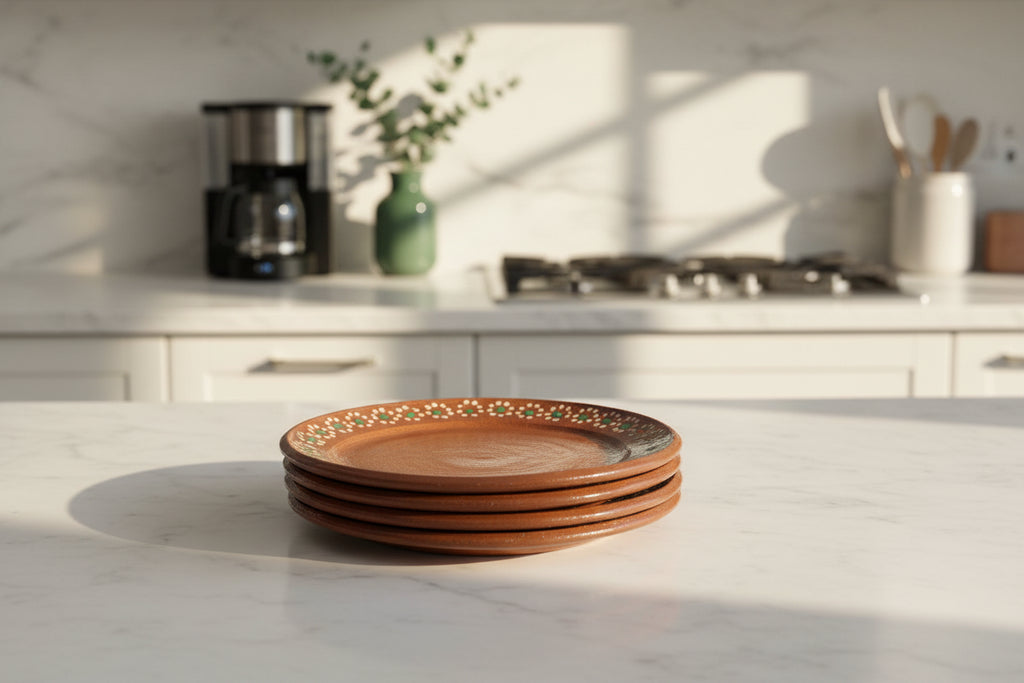 Girasol clay plate set of 4