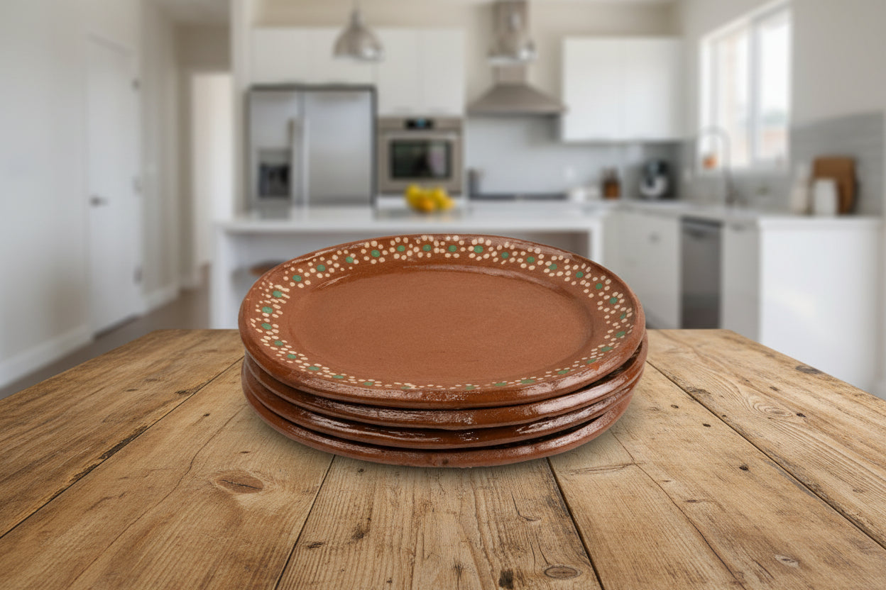 Girasol clay plate set of 4