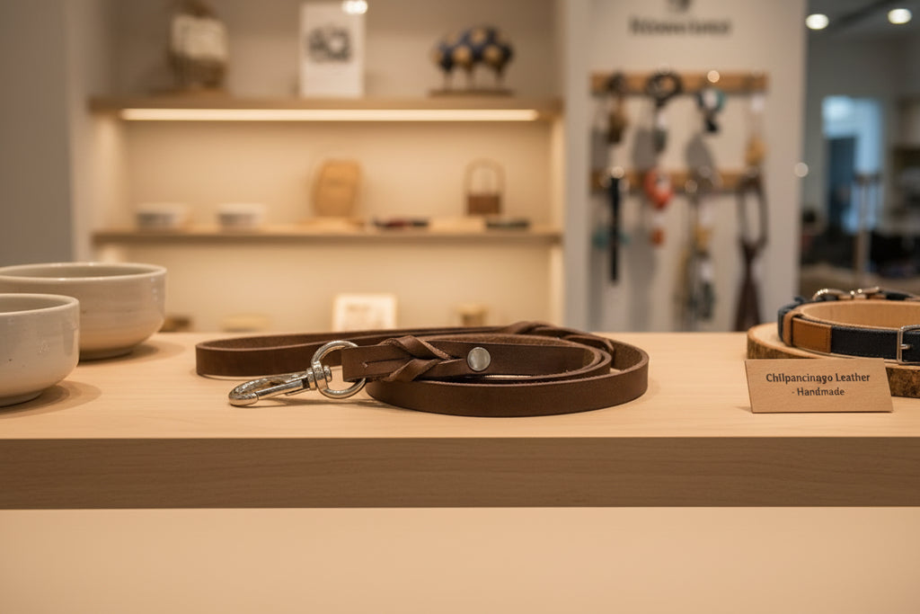 Leather dog leashes