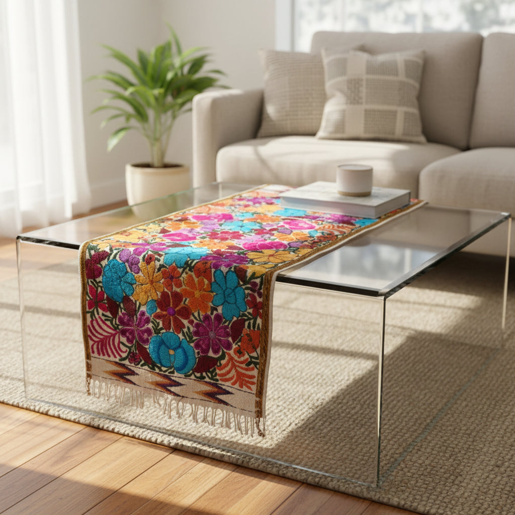 Chiapas embroidered table runner