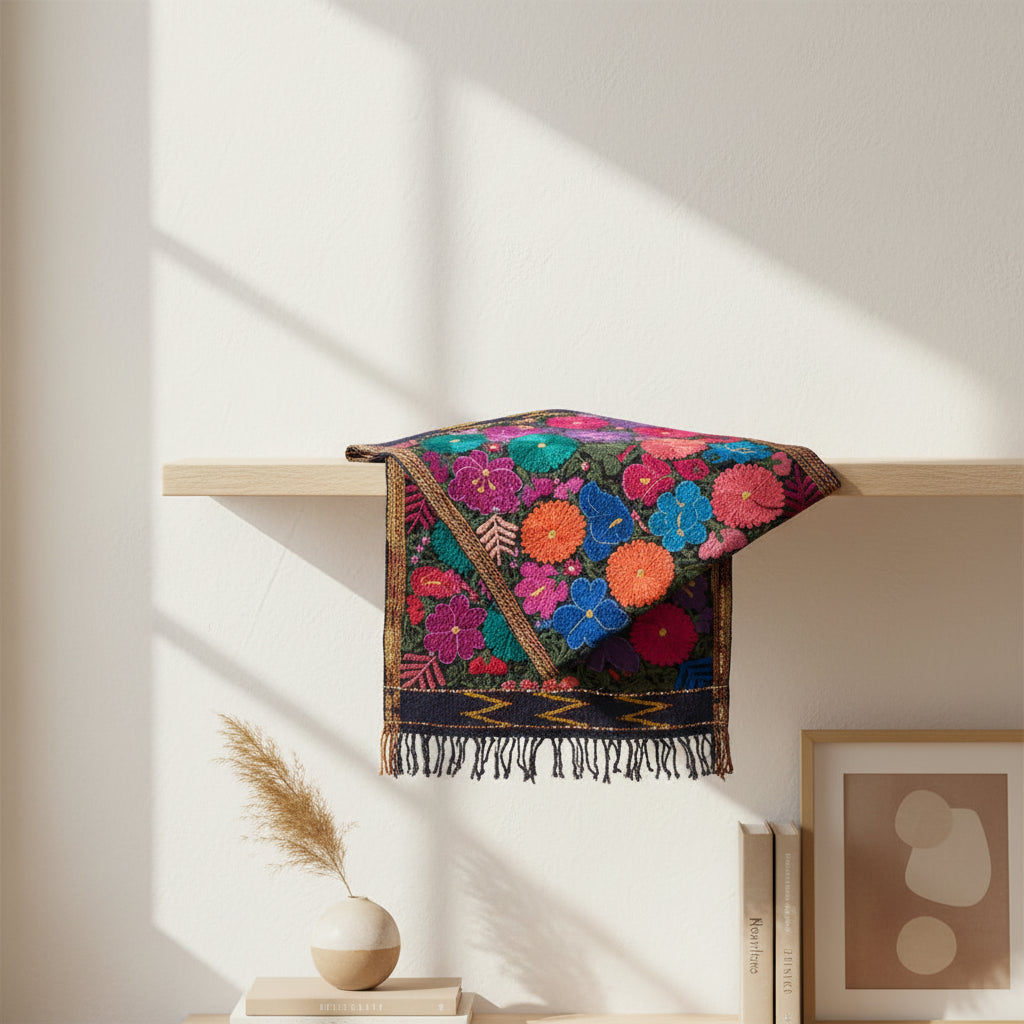 Chiapas embroidered table runner
