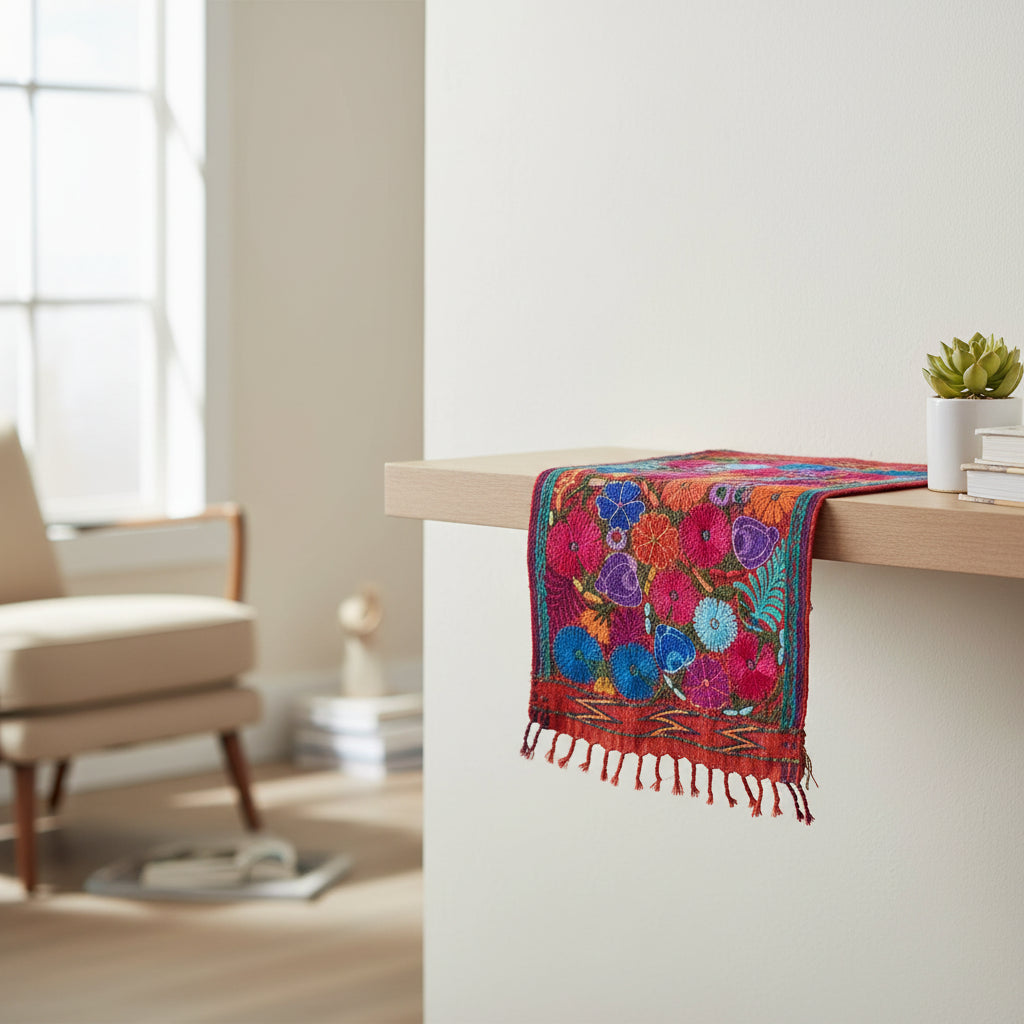 Chiapas embroidered table runner