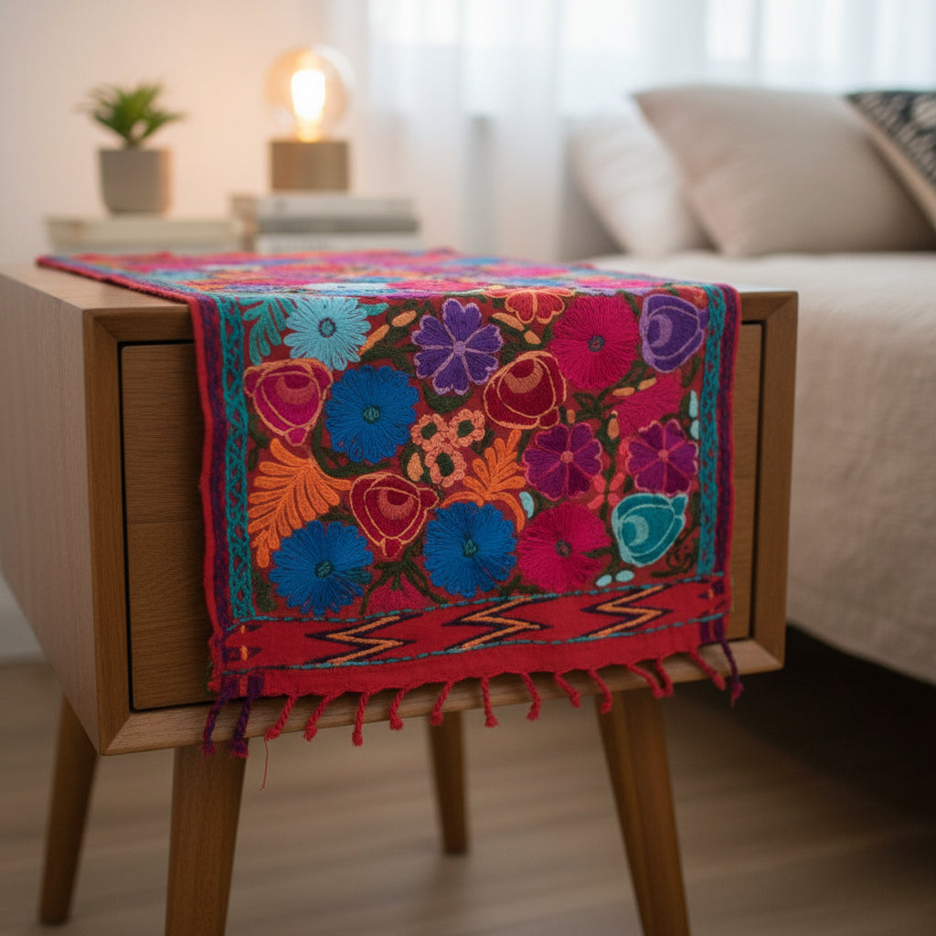 Chiapas embroidered table runner