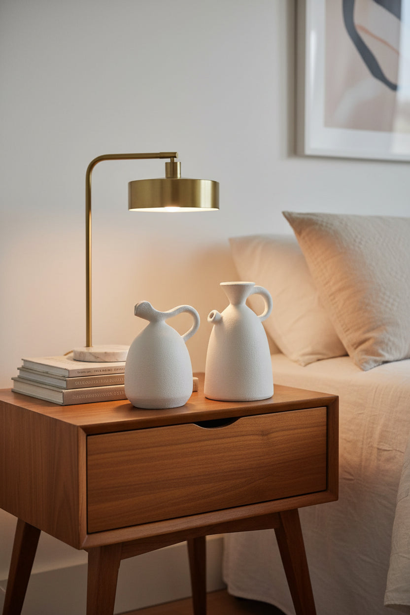 Pair of white clay "Shower style"