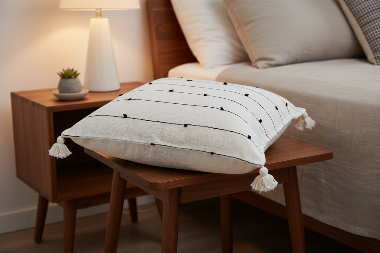 Cushion cover WHITE RETRO HIPSTER