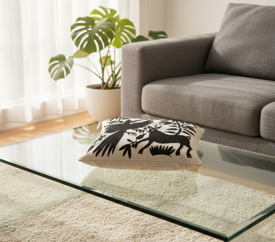 Cushion cover tenango MANTA BLACK