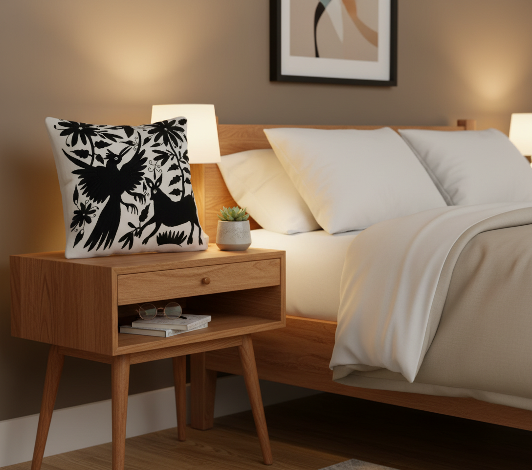 Cushion cover tenango MANTA BLACK