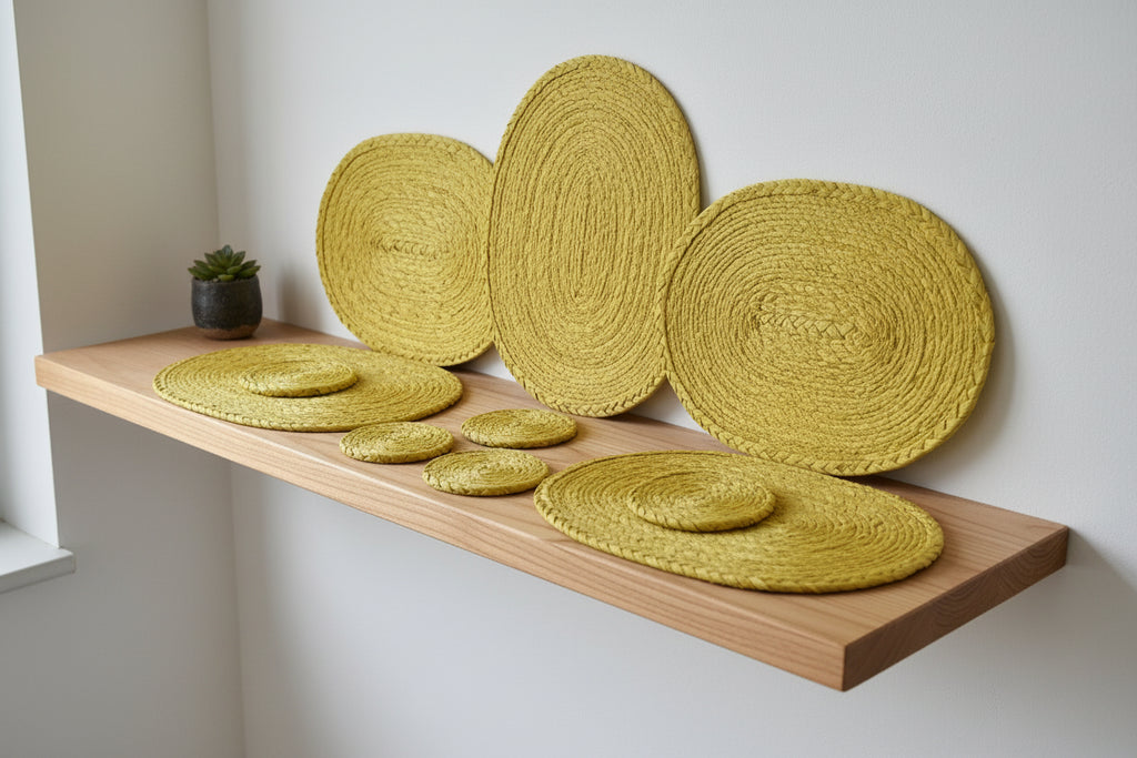 Yellow SET 4 plate places & 4 coasters