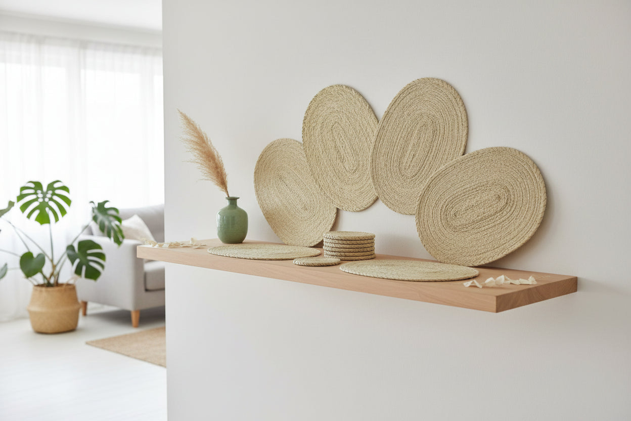 Natrual SET 4 plate places & 4 coasters