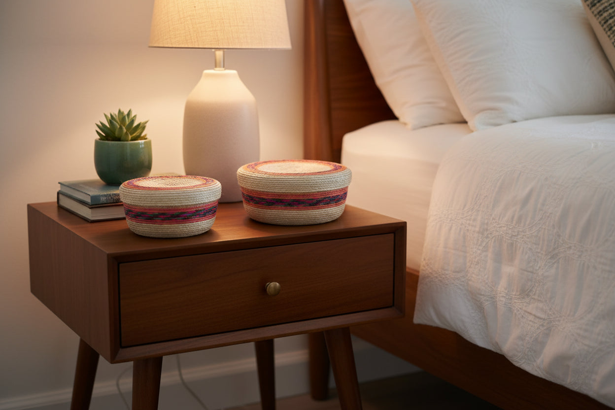 Straw tortilla warmer DUO natural with mango
